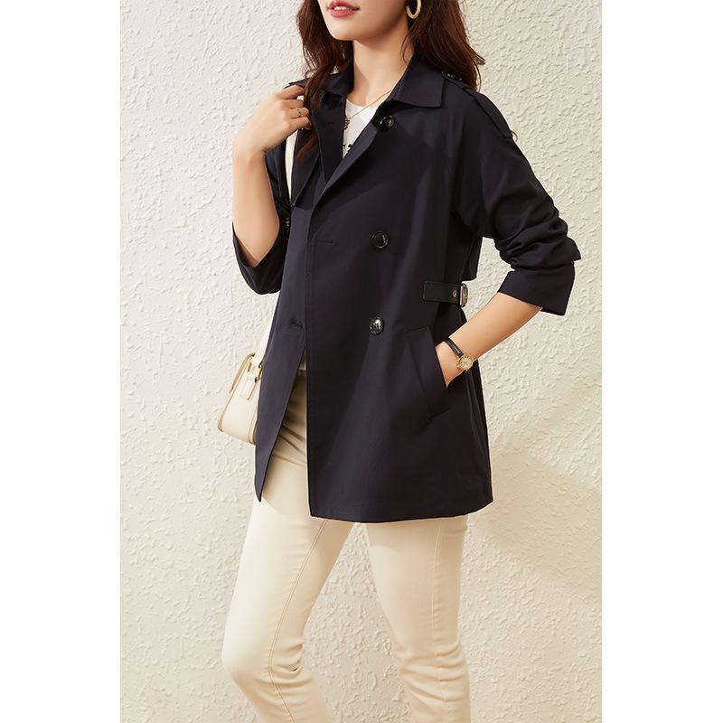 Refreshing Trench Coat, Crisp and Stylish Coat, Women's Clothing, Spring and Autumn Medium and Long Spring Models, New Double-breasted Buttons