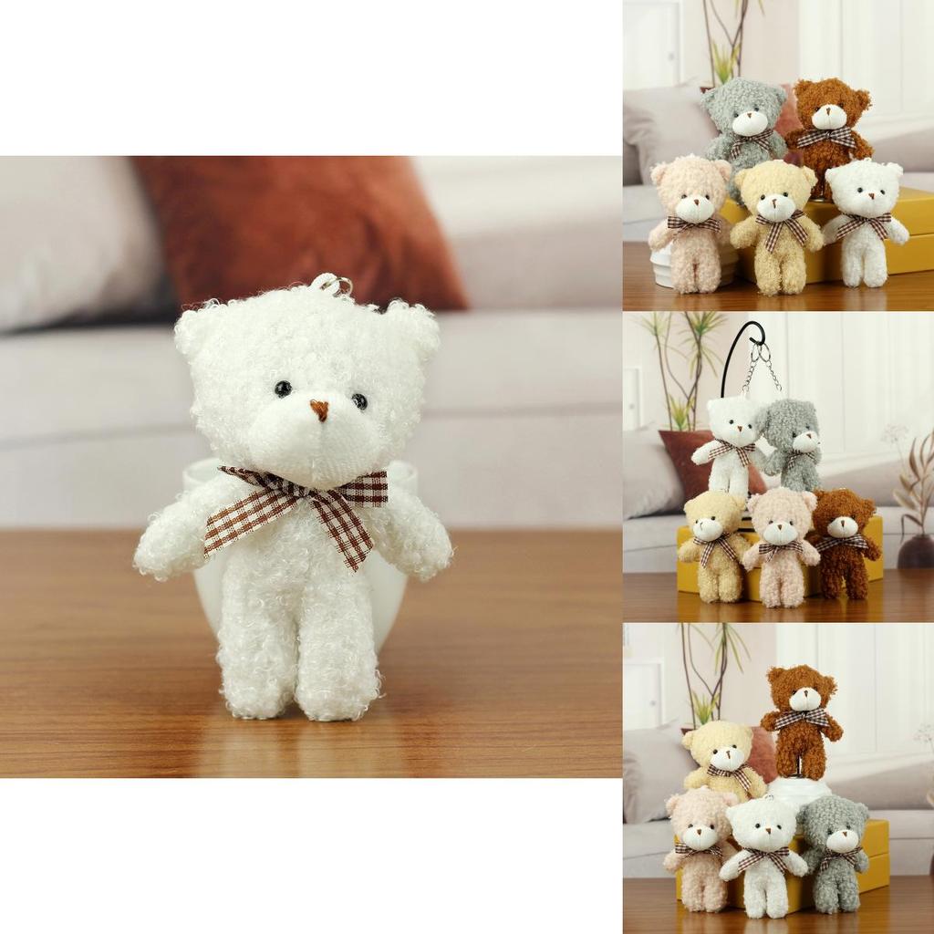 Adorable Mini Teddy Bear Plush Keychain Accessory Soft Cuddly Doll For Children
