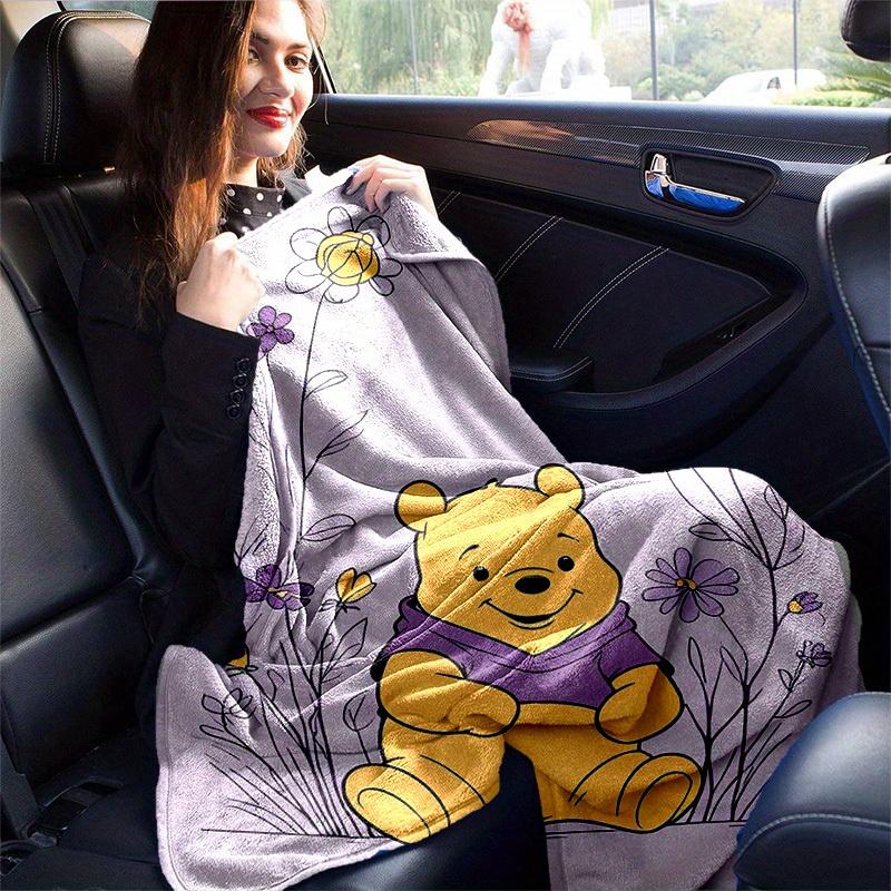 1 pezzo, Plaid Winnie the Pooh con Motivo Floreale Accogliente Decorazione per la Casa per Divano, Letto, Viaggio, Campeggio, Auto, Spiaggia, Ufficio Coperta Morbida per Pisolino