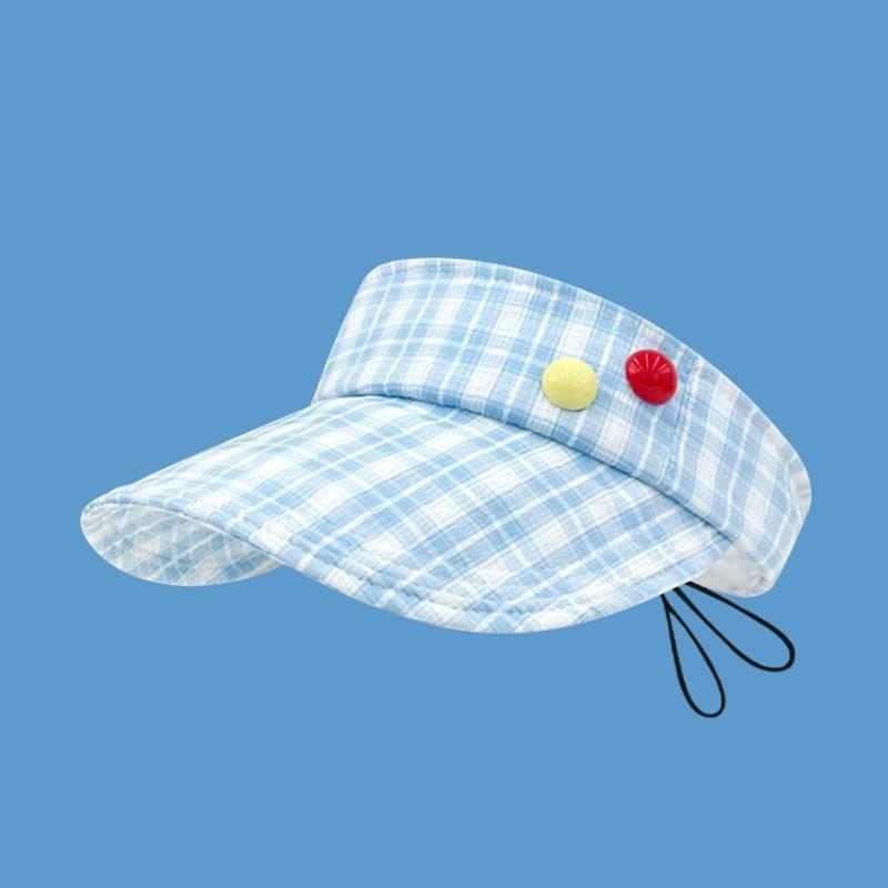 Cap Top Empty Sunscreen Hat Grid Pattern Adjustable Uv Protection Color Multiple