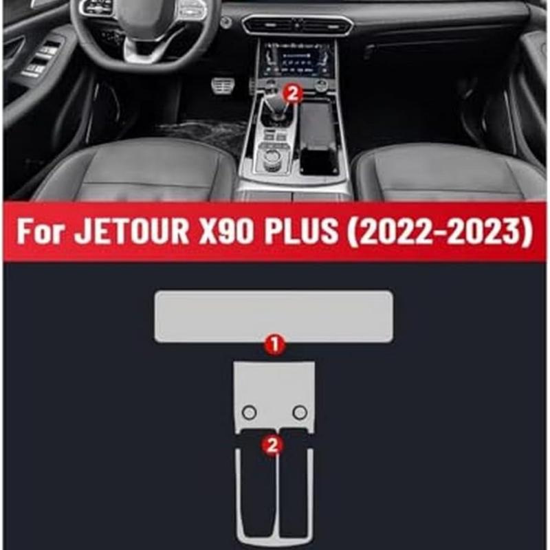 For JETOUR X90 Plus - Car Interior Center Console Transparent TPU Protective Film Anti-scratch Sticker