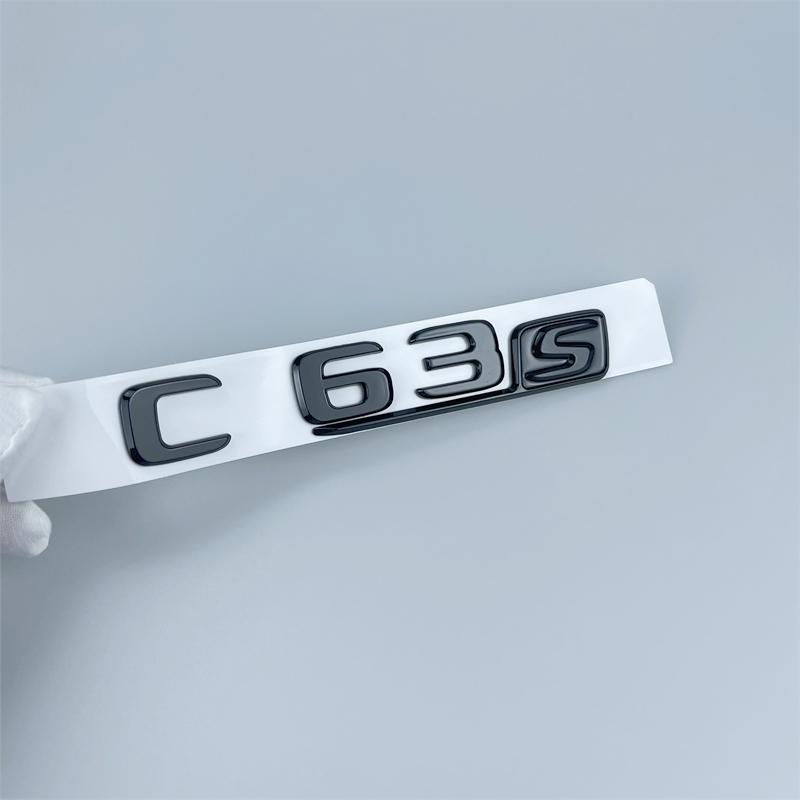 For Mercedes-Benz C-class Black Trunk Car Label C260 C200 C300 C63s C43 Tail Emblems Car Sticker Rear Label Body Side Markers RX7