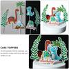6 Sets Cake Insert Quantity Toppers Dinosaur Dessert Decoration Baking Birthday Party Supplies Paper