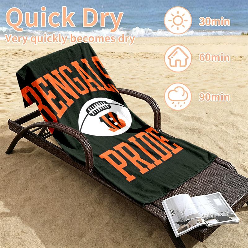 Cincinnati Bengals Beach Towels Also Serve As Bath Towels Summer Essential a Musthave for the Outdoors the Beach and the Pool