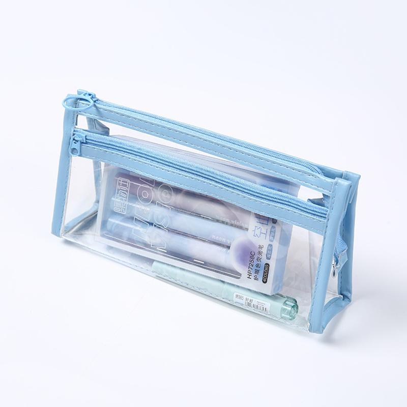 Transparent Pencil Case Large Capacity Simple Pen Bag Waterproof Cosmetic Bag School Study Stationery Office Supplies Makeup Bag