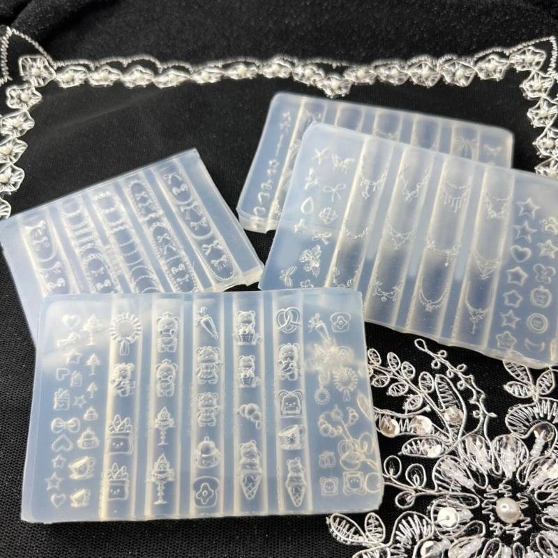 Nails Art Silicone Mold Dessert Bear Theme Manicure Training Tool Professional Manicure Supplies for Various Occasion