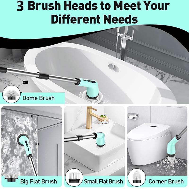 9-in-1 Electric Cleaning Brush Electric Spin Cleaning Scrubber Electric Cleaning Tools Parlour Kitchen Bathroom Cleaning Gadgets