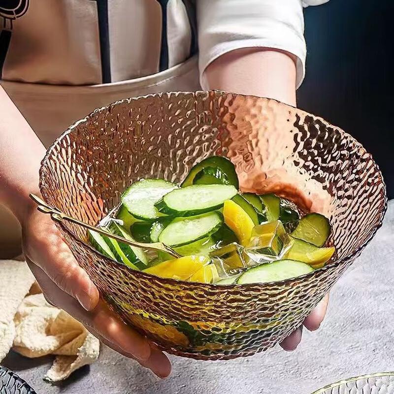 Hammered Glass Fruit & Salad Bowl