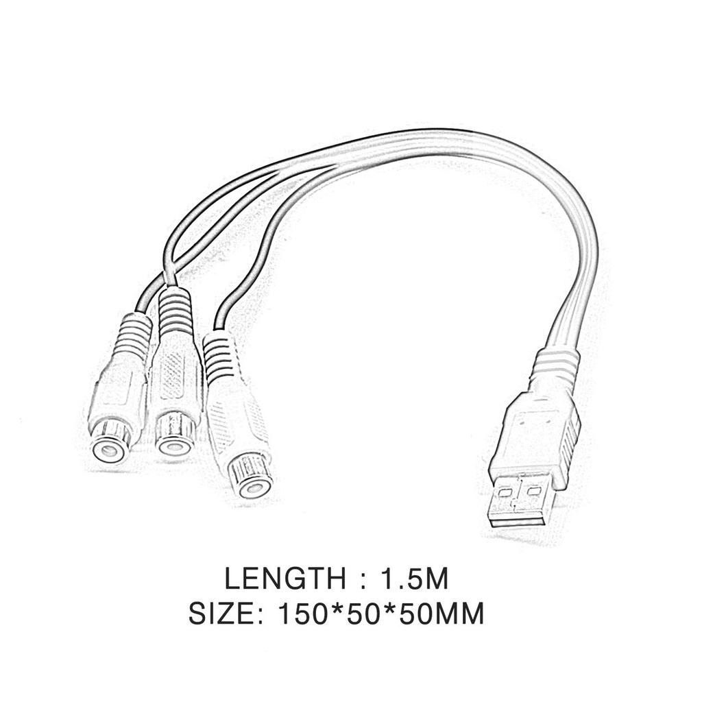 AngelBaby 1.5m 5ft USB Male A To 3 RCA AV A/V TV Adapter Cord Cable USB To 3RCA Audio Video Cable For Set-top Box TV Game Consoles