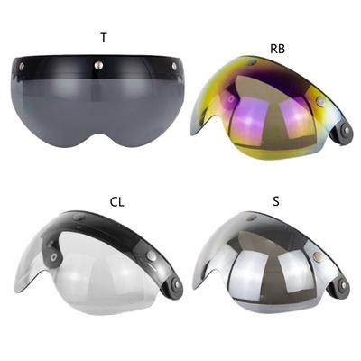 Universal 3-Snap Flip Up Open Face Motorrad Helm Visier Objektiv Schild Sonnenbrille