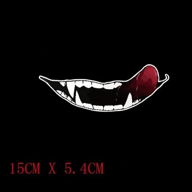 Evil Teeth and Tongue Motorcycle Helmet Fuel Tank Stickers Racing Body Window Funny Decoration Universal Vinyl Decals Universal