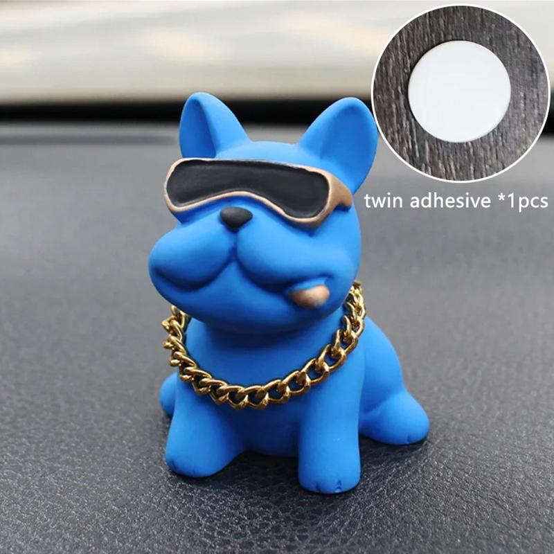 

Износостойкие украшения для автомобиля в виде бульдога, удобные, из смоляного материала, украшения для приборной панели автомобиля, автомобильные аксессуары, декор интерьера синий