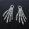Alloy Pendant Charm Necklace Charms For Jewelry Making Skeleton Hand Shape Antique Silver 10Pcs