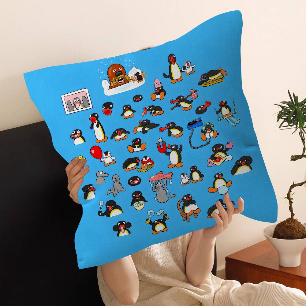 Cartoon Cute Pingu Penguin Anime Pillow Cover Design cushion Cover decor Holiday Decorati