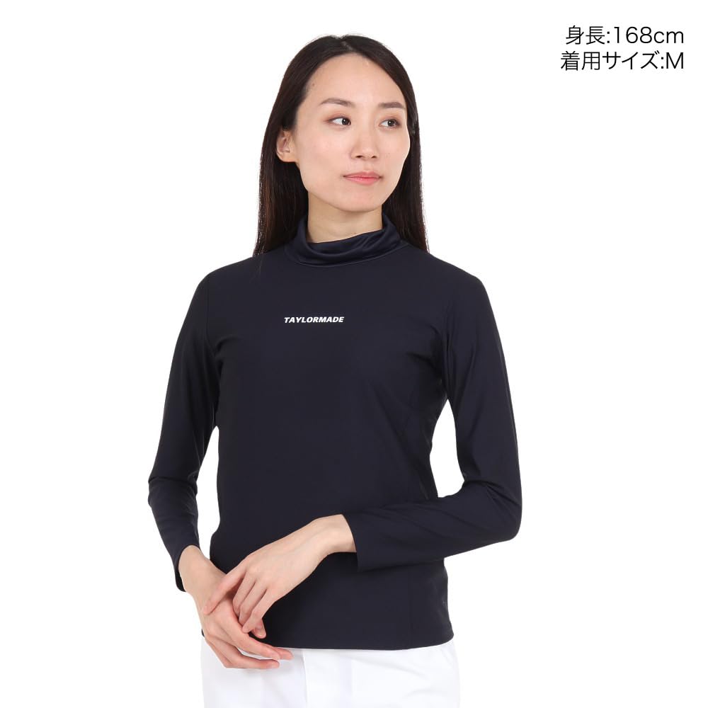TaylorMade Club TM High Neck Long Sleeve Mock Shirt, Navy, Size S, Women's, 2023FW, TL147