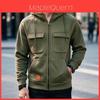 Sweat à capuche style américain avec poches zippées pour homme décontracté Printemps Automne