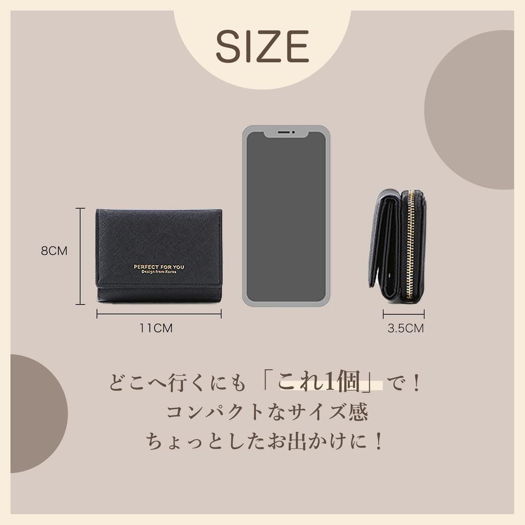 Wallet for PU Mini Compact Button Coin Card for Auspicious Day Gift [Smomo] Tri-fold Women, Leather, Wallet, Wallet, Closure, Purse, Slots, Cute,