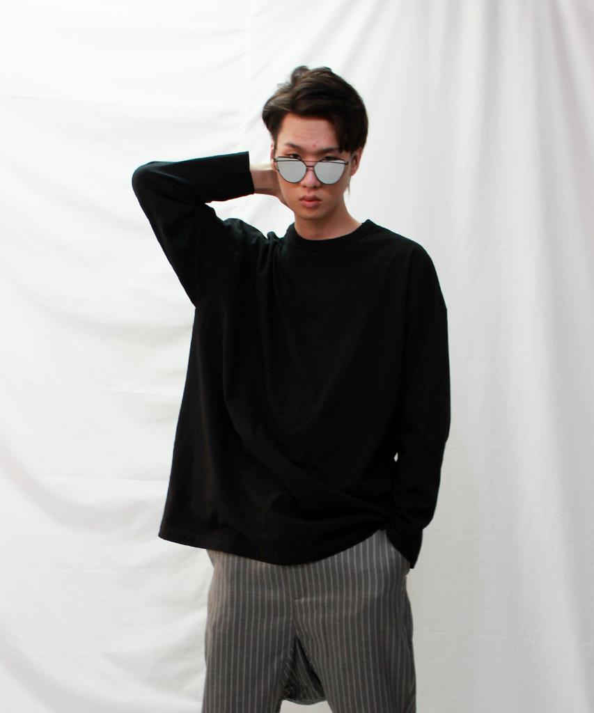 Deumakeu Men'S & Women'S Oversized Layered Plain T-Shirt Black