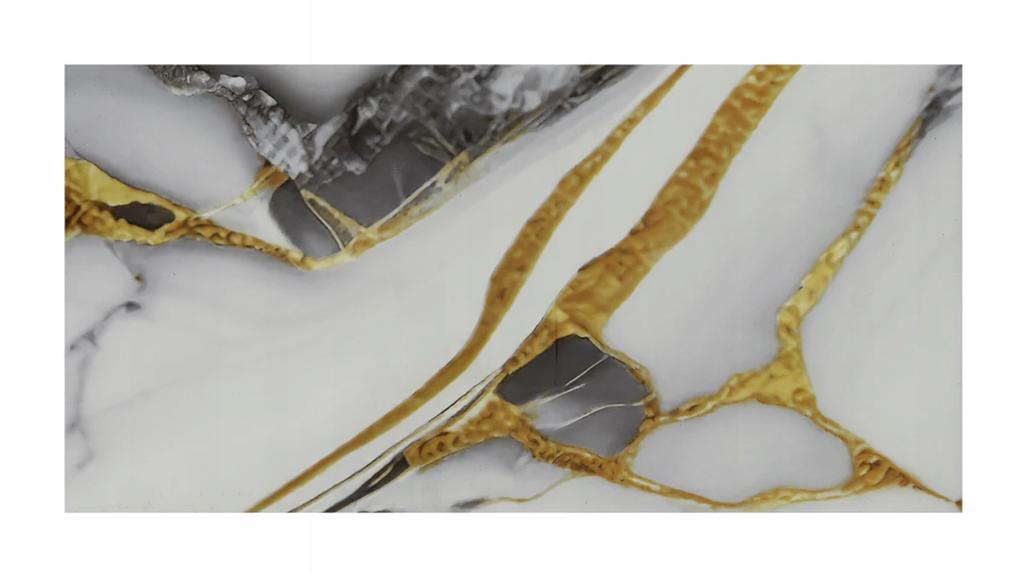 Panel Dekoracyjny Samoprzylepny Pcv Gładki Szaro-Złoty Marmur 280X60 Cm