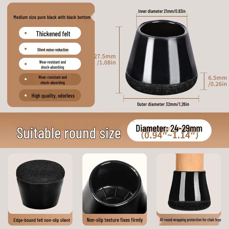 Reinforced Non-Slip Silent Chair and Table Leg Covers with Wear-Resistant Foot Pads