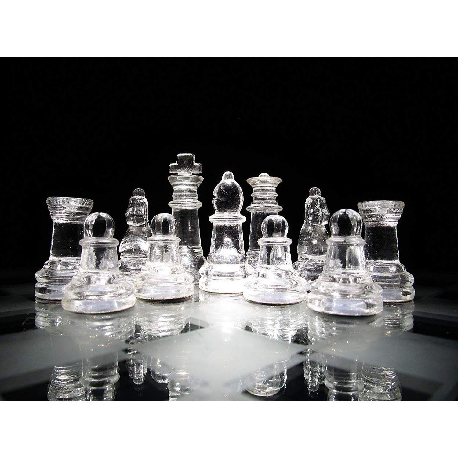 Стеклянные шахматы со стеклянной доской | Шахматные фигуры из матового и прозрачного — фото 7