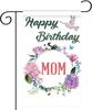 Happy Birthday Mom Garden Ag, Vertical Double Sided Polyester Ag, Mother's Birthday Yard Sign, Rustic Mother's D EEJ UUN