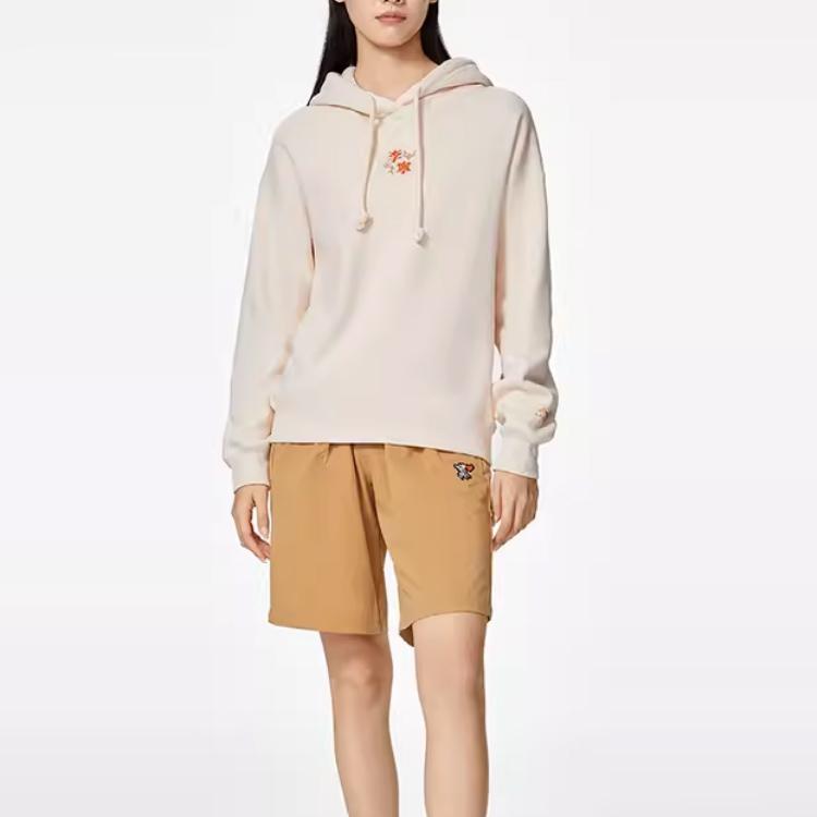 Li Ning Sports Lifestyle Series Long Happiness Never Ends Floral Pattern Hoodie Women Hoodies Swan-White AWDTC84-2