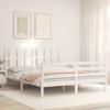 VidaXL Bed Frame with Headboard White 160x200 Cm Solid Wood 3194127