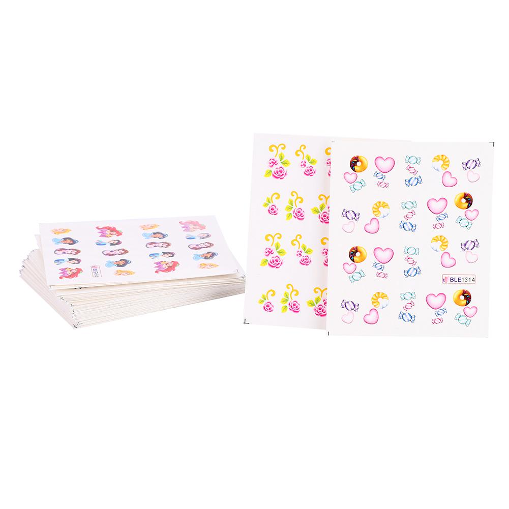 50 Ark Nail Art Overføringsklistremerker 3D Blomsterdesign Manikyr Tips Dekal Dekor
