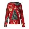 Dame fritidsjakke med langermet enkelt-breasted juletrykt beskyttelsesklær cardigan topp