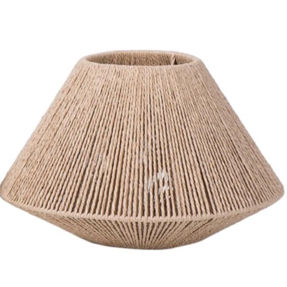 Rustic Imitation Rattan Lampshade Hanging Design Boho Style Handmade Paper Weaving Lampshade Creative Handcrafted