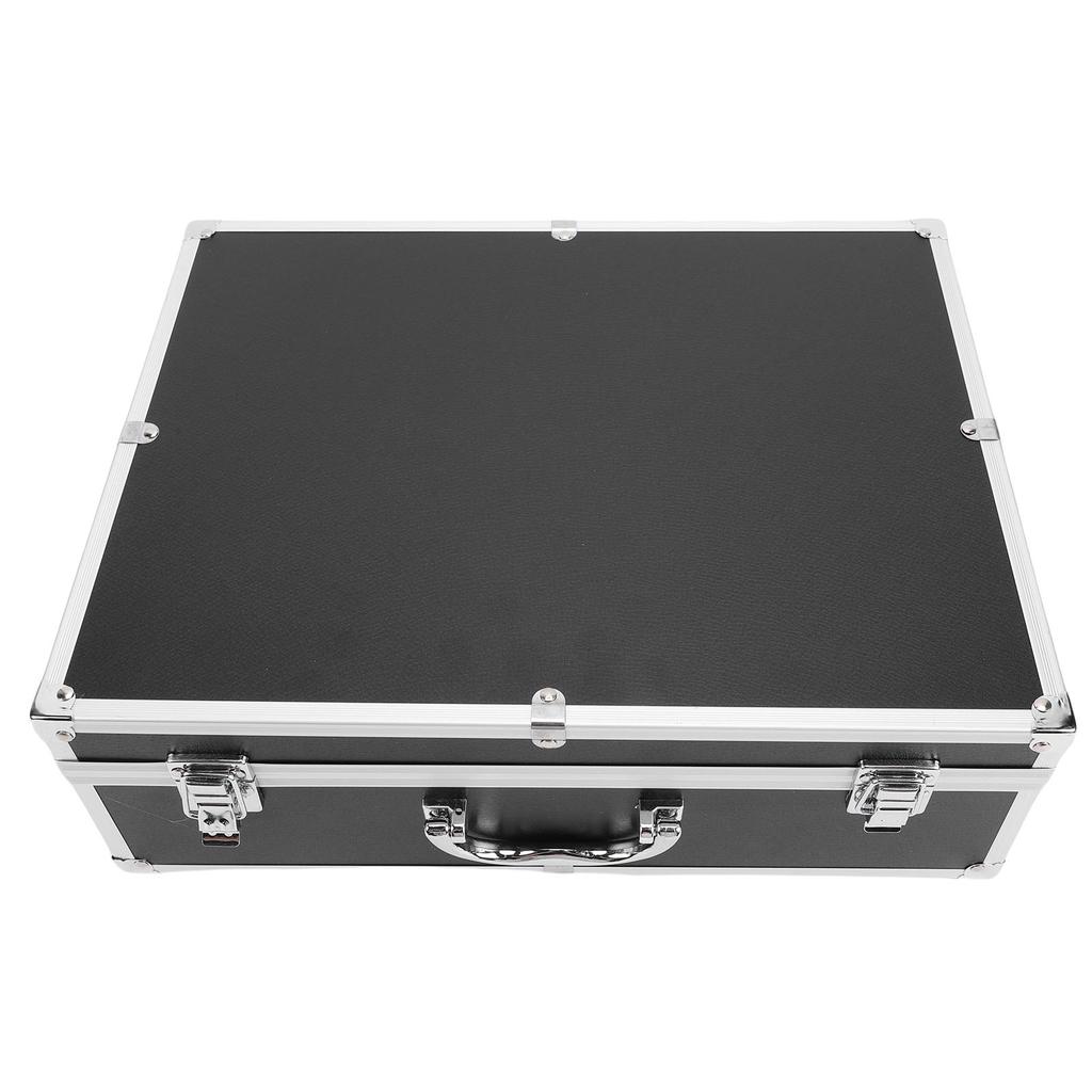 Wireless Microphone Case Aluminum Alloy Hard Mic Foam Carrying Case Holds 4 Mics Receivers Transmitters Wireless Mic Case