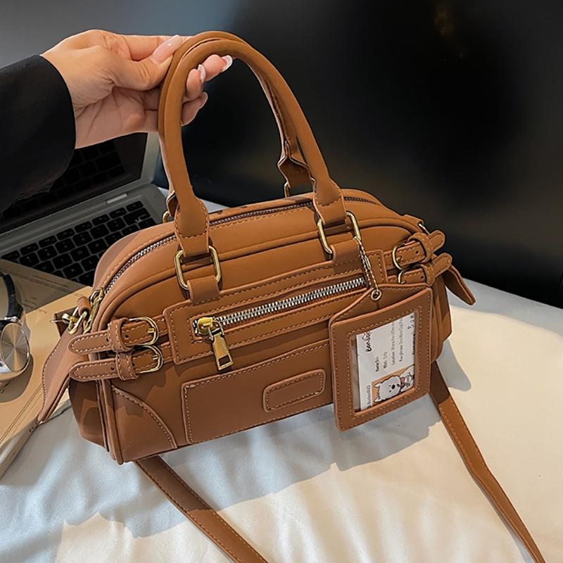 Faionable Bowling Bag Women's Handbag Crossbody Bag Versatile Small PU Leather Casual oulder Bag Versatile Bags Motorcycle Bags