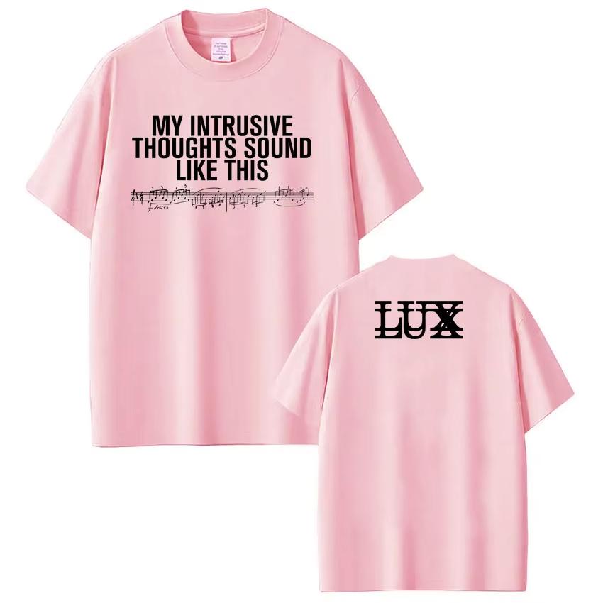 

Singer Rosalía LUX Musical Notes Print Merch Tees Men Women Fashion Harajuku Tshirt Shortsleeved top Casual Cotton Tshirts 4XL