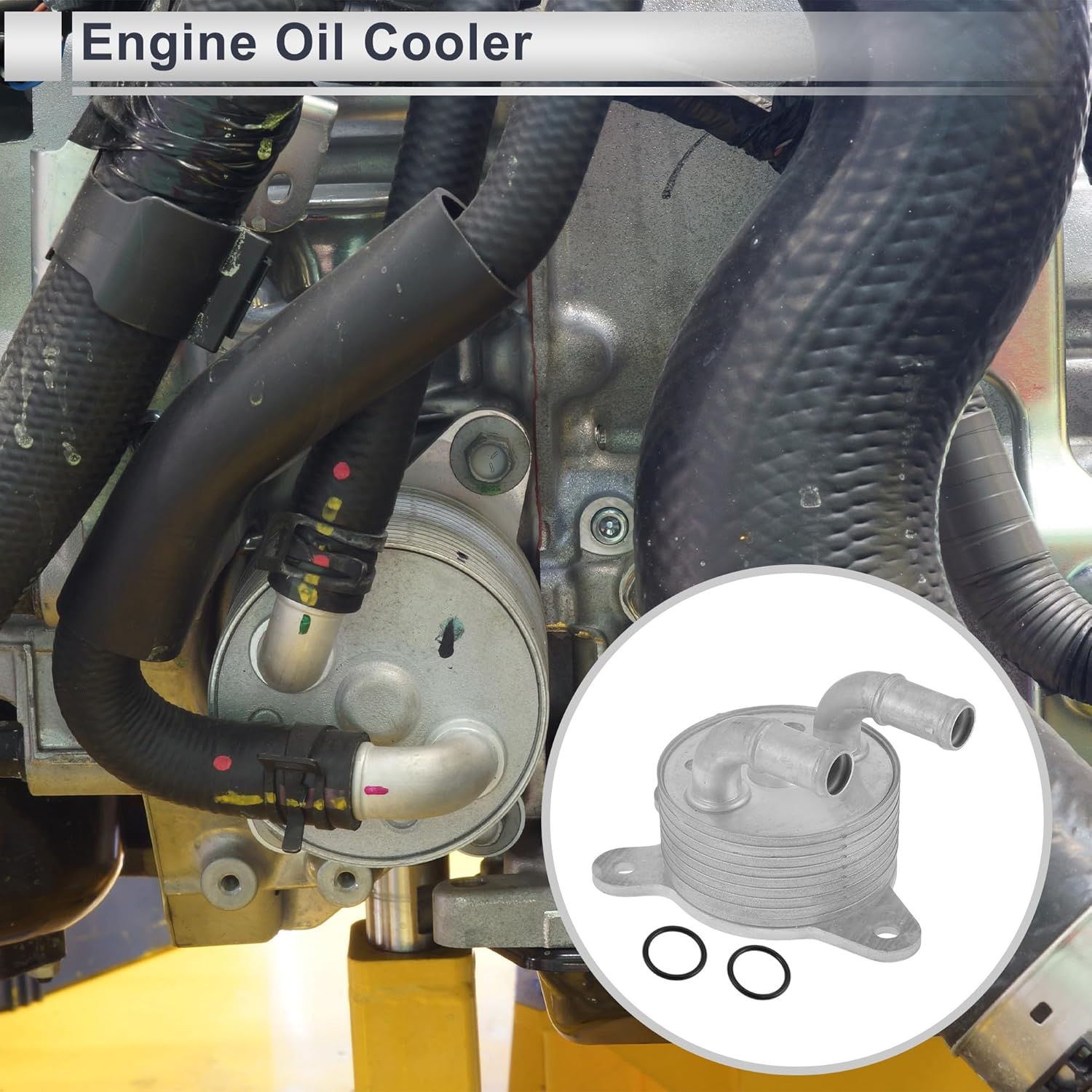 Engine Oil Cooler for Mazda CX-5 2013-2014 Transmission Oil Cooler Trans Cooler No.FZ01199F0 with O-ring Seals Aluminum Alloy 1 Pc