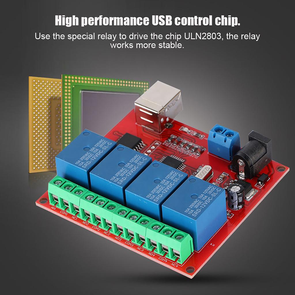 4 Channel 12V Computer USB Smart Switch Controller PC Relay Module Expansion Board