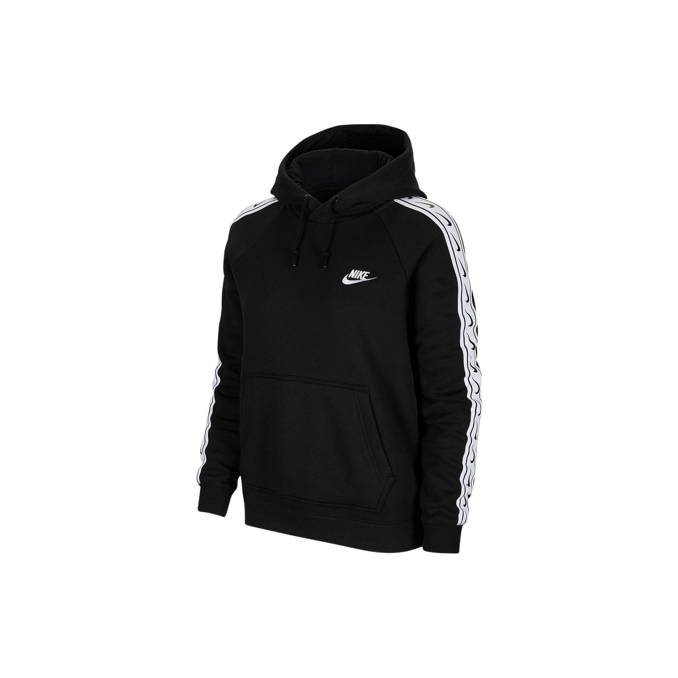 (WMNS) Nike Club Woven Allover Print Hoodie Black Women s CU9262-010 S