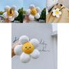 Cute Sunflower Plush Keychain Doll For Decorating And Hanging, White Color, 14cm/5.12in Height