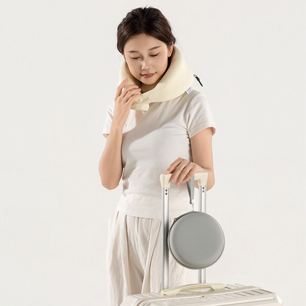 Slow Rebound U-Shaped Neck Pillow Machine-Washable Cover Soft Material Travel Neck Pillow Portable Design With EVA case