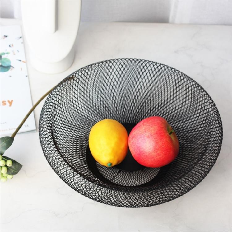Nordic-Iron Fruit Storage Drain Basket Coffee Table Fruit Plate Hollow Out Bowls