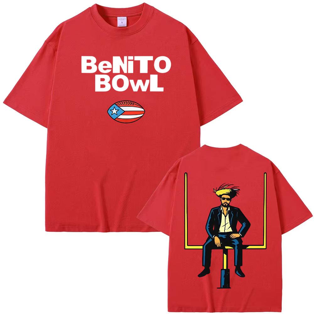 Benito Bowl Portoriko Fotbalové Tričko Bad Bunny Styl Super Bowl Tričko Pánské Dámské Oversized Vintage Vysoce Kvalitní Tričko