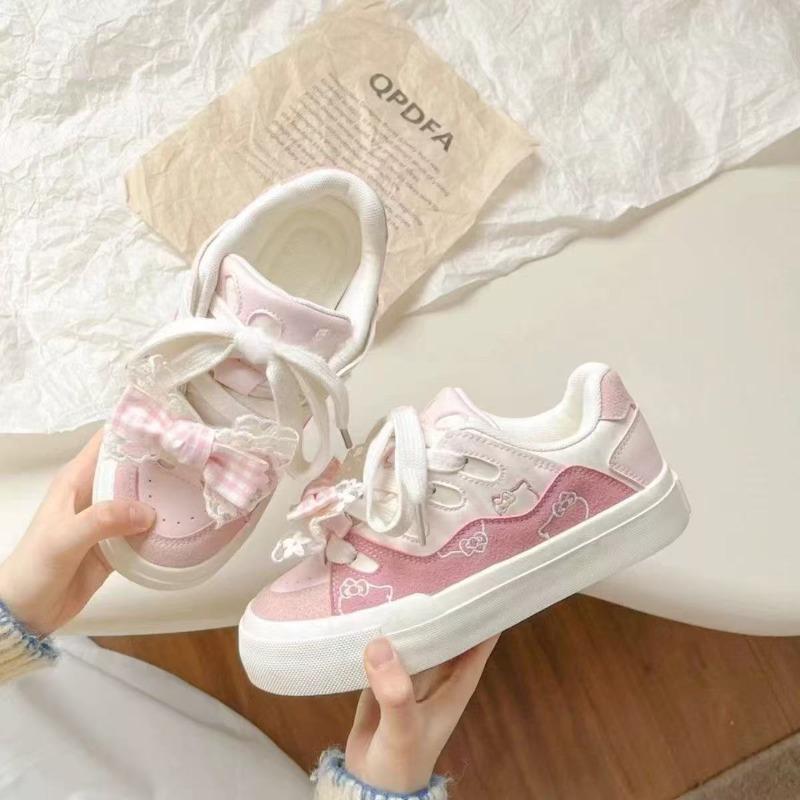 Dopamine bread little white shoes women's spring and summer new platform casual niche bow versatile student board shoes