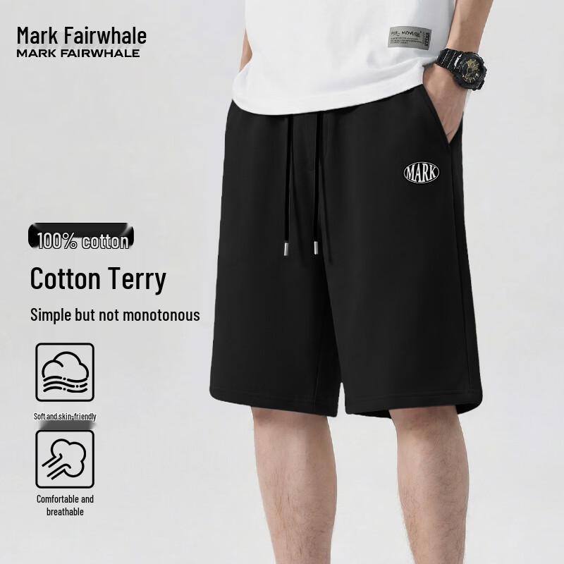 MARK FAIRWHALE Men s Loose Fit Cotton Blend Five-Point Shorts 4XL