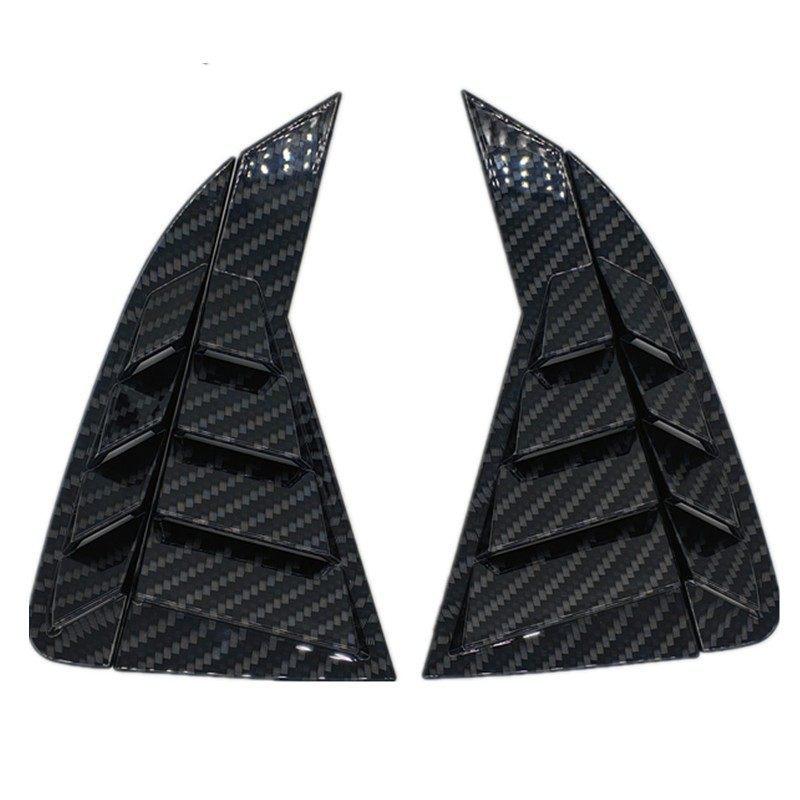 Kia Old K2 Sedan 11-16 Rear Quarter Window Louvers, Carbon Fiber Texture