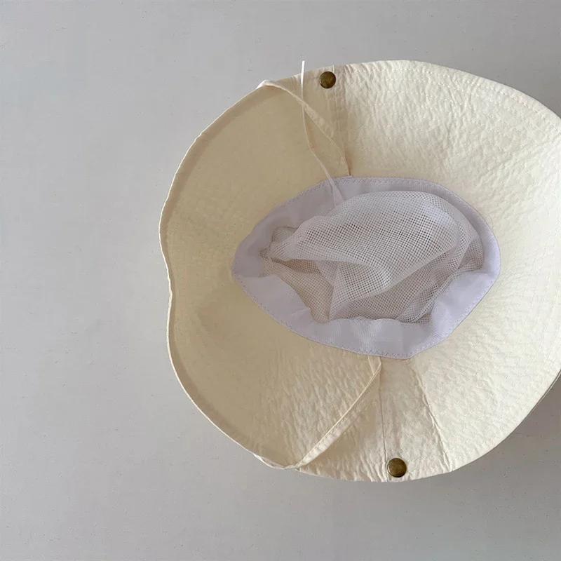 Summer Quick Dry Kids Bucket Hat Solid Color Boys Girls Fisherman Hats For Children Drawstring Outdoor Beach Panama Sun Cap