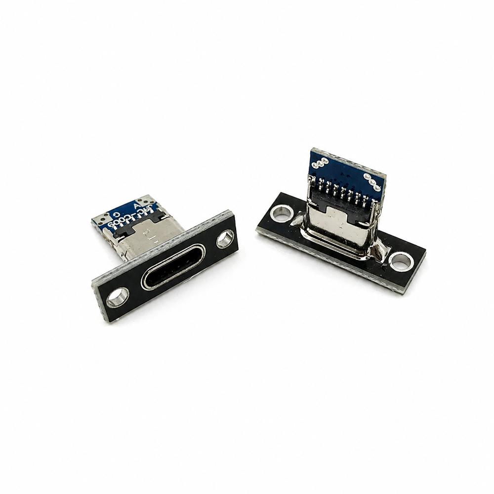 5/20pcs Type-C Jack Type-C 2/4 Pin Female Connector Jack Charging Port Type C Socket Electrical Charging Base With Fixing Plate