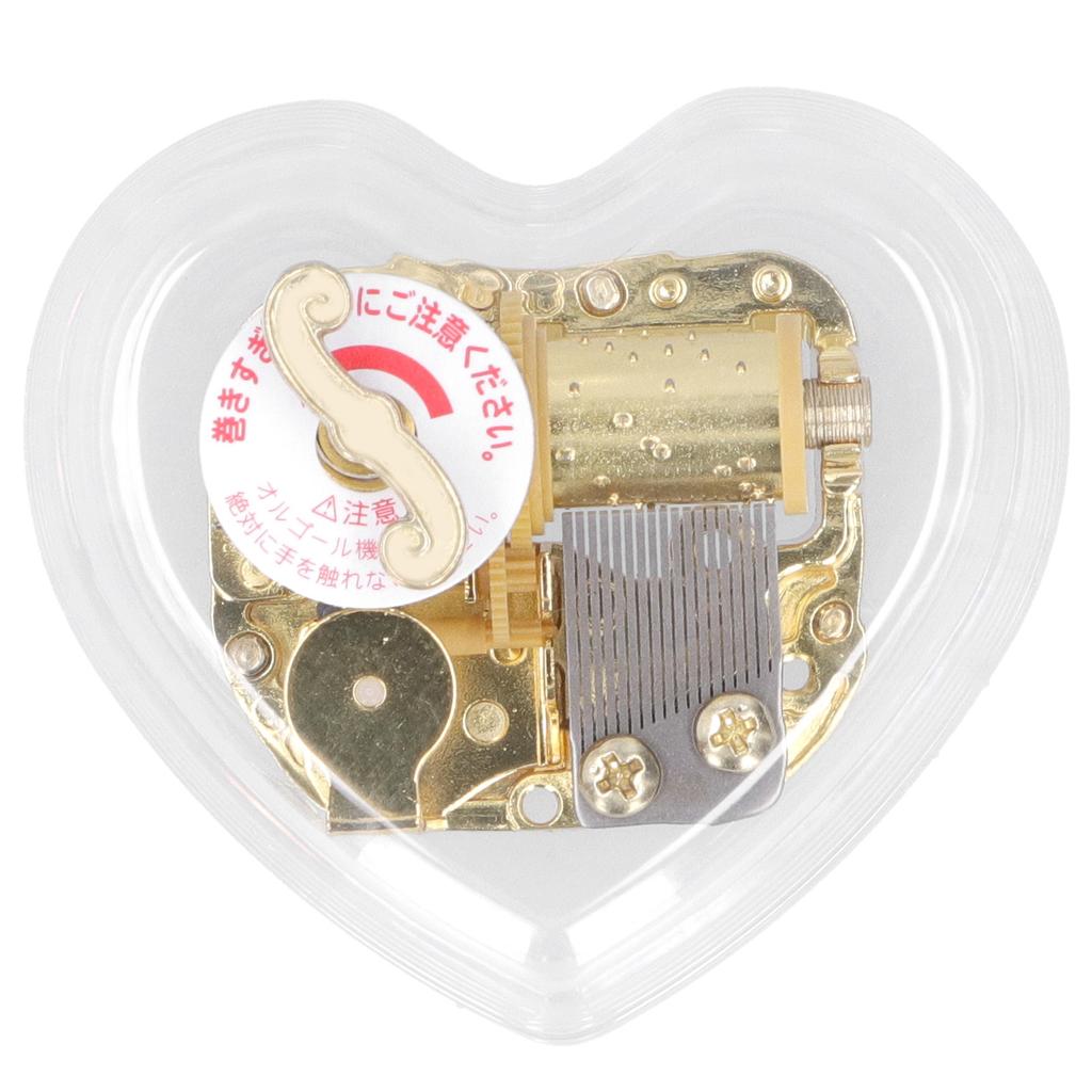 Acrylic Music Box Cute Heart Shaped Handy Crank Musical Box Innovative Birthday GiftType 1
