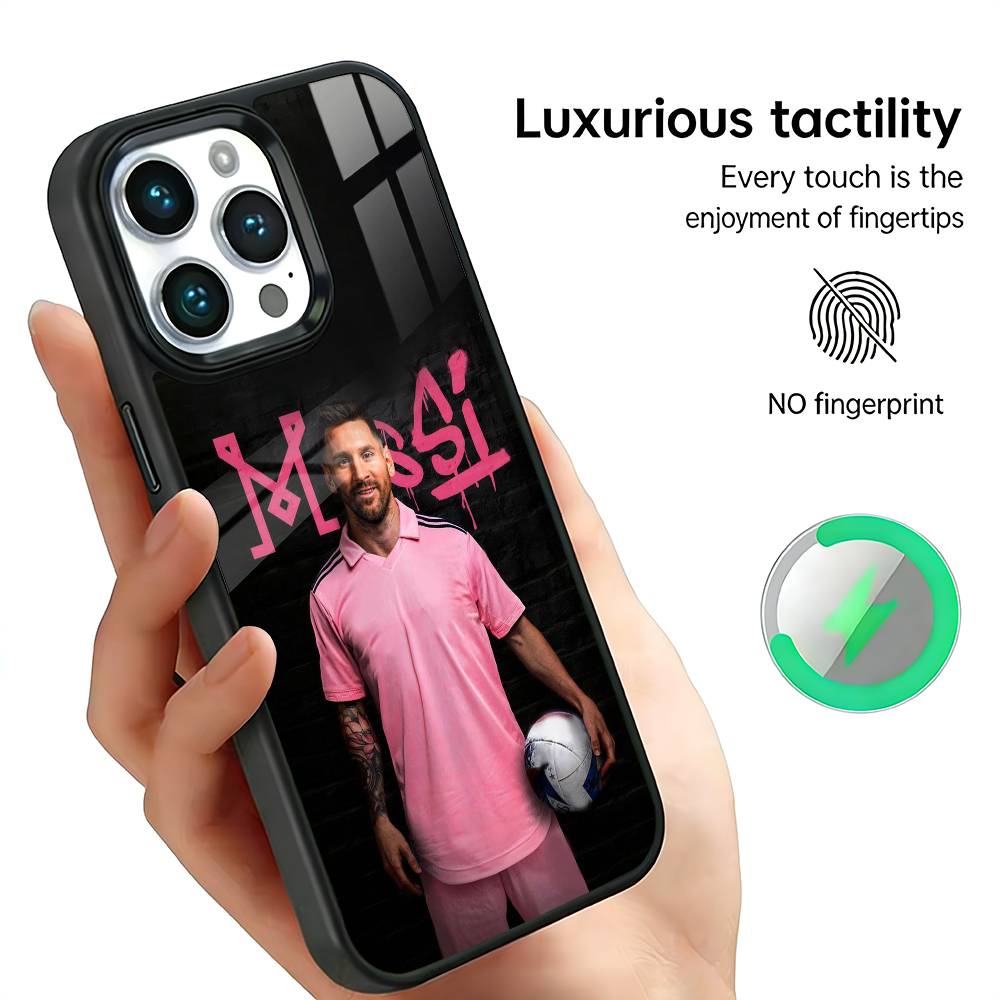 Fußballstar M-Messi Handyhülle Für IPhone17 16 15 14 13 12 11 Plus Pro Max Plus Kabelloses Ladegerät Abdeckung Funda