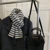 New Striped Knitted Scarf for Women in Winter High End Versatile and Cute Woolen Small Scarf Men's Neck Protector Warm Korean Version
