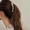 1PC Pearl Banana Hair Clip Headdress Ins Pearl Banana Clip Vertical Clip Twist Ponytail Holder Hairpin Simple Style Hair Accessories